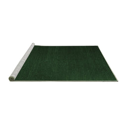 Sideview of Machine Washable Abstract Emerald Green Contemporary Area Rugs, wshcon1151emgrn