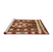 Serging Thickness of Machine Washable Contemporary Sand Brown Rug, wshcon1152