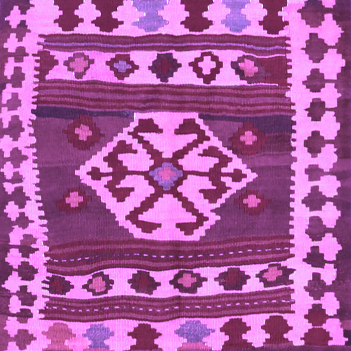 Square Machine Washable Southwestern Purple Country Area Rugs, wshcon1152pur
