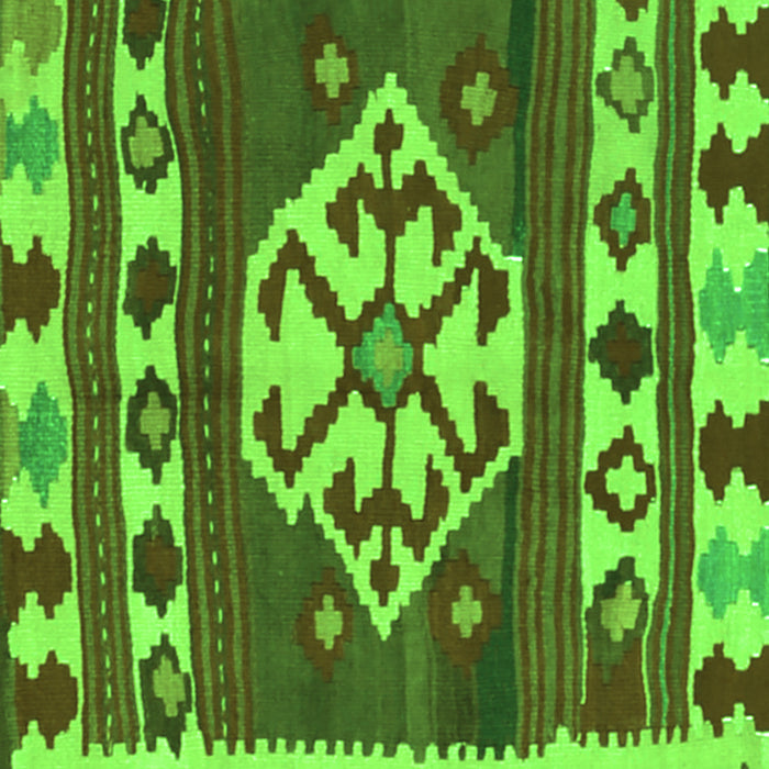 Serging Thickness of Machine Washable Southwestern Green Country Area Rugs, wshcon1152grn