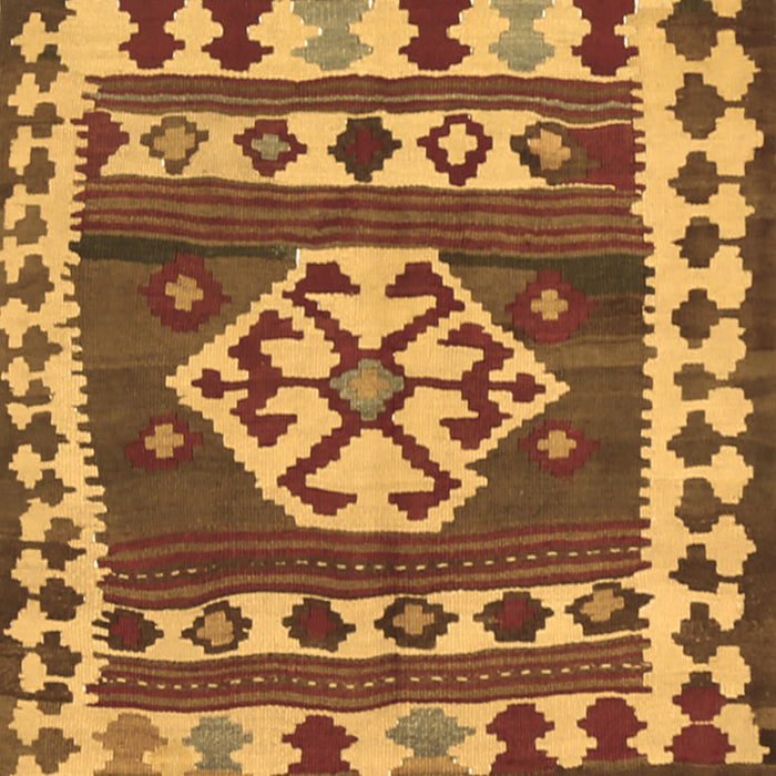 Square Machine Washable Southwestern Brown Country Rug, wshcon1152brn
