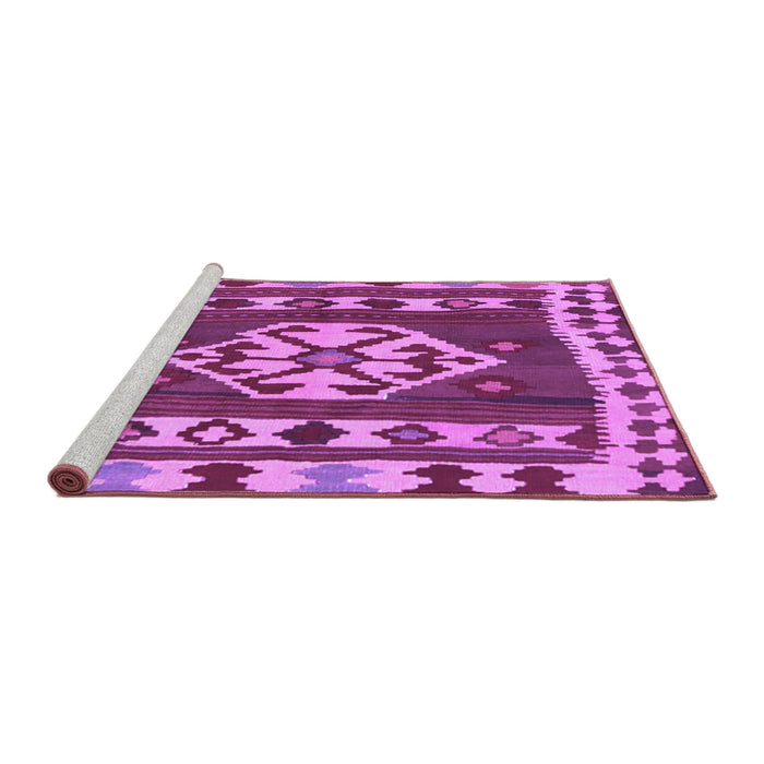 Sideview of Machine Washable Southwestern Purple Country Area Rugs, wshcon1152pur