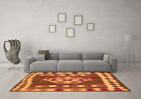 Machine Washable Southwestern Orange Country Rug, wshcon1152org