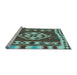 Sideview of Machine Washable Southwestern Light Blue Country Rug, wshcon1152lblu