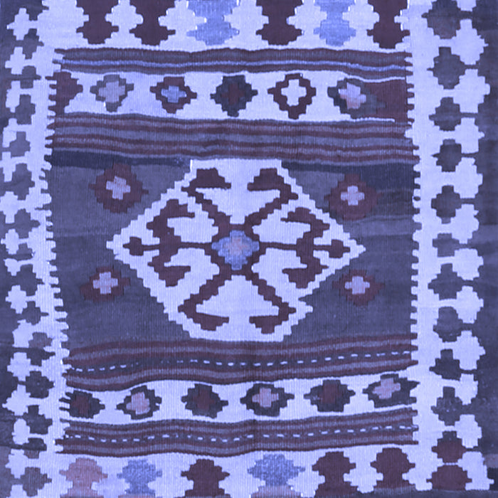 Square Machine Washable Southwestern Blue Country Rug, wshcon1152blu