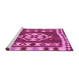 Sideview of Machine Washable Southwestern Pink Country Rug, wshcon1152pnk