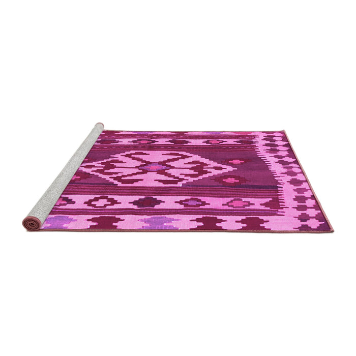 Sideview of Machine Washable Southwestern Pink Country Rug, wshcon1152pnk