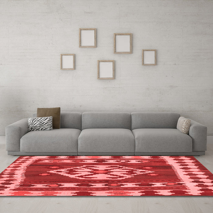 Country Red Washable Rugs