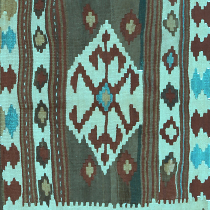 Machine Washable Southwestern Light Blue Country Rug, wshcon1152lblu