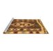 Sideview of Machine Washable Southwestern Brown Country Rug, wshcon1152brn