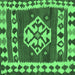 Square Southwestern Emerald Green Country Rug, con1152emgrn