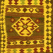 Square Machine Washable Southwestern Yellow Country Rug, wshcon1152yw