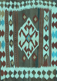 Southwestern Light Blue Country Rug, con1152lblu