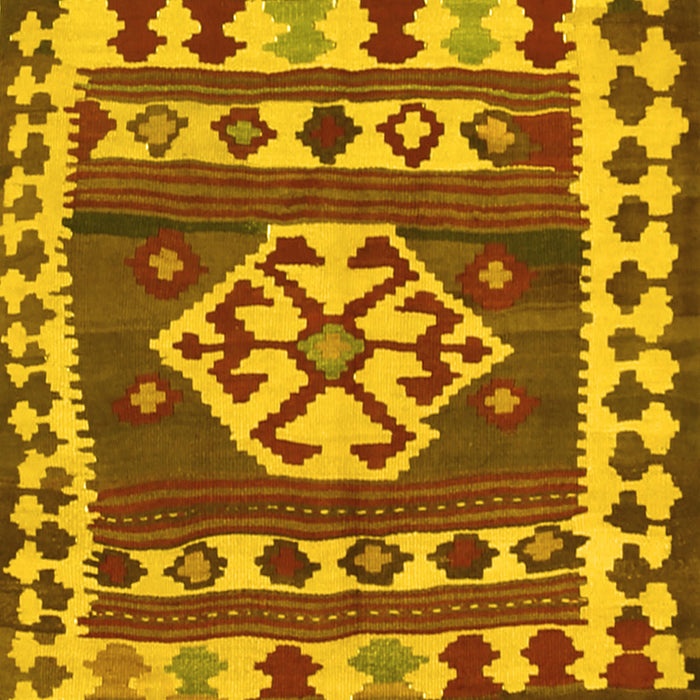 Square Southwestern Yellow Country Rug, con1152yw