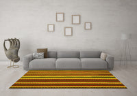 Machine Washable Abstract Yellow Contemporary Rug, wshcon1153yw