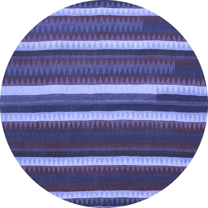 Round Machine Washable Abstract Blue Contemporary Rug, wshcon1153blu