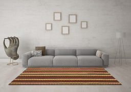 Machine Washable Abstract Brown Contemporary Rug in a Living Room,, wshcon1153brn