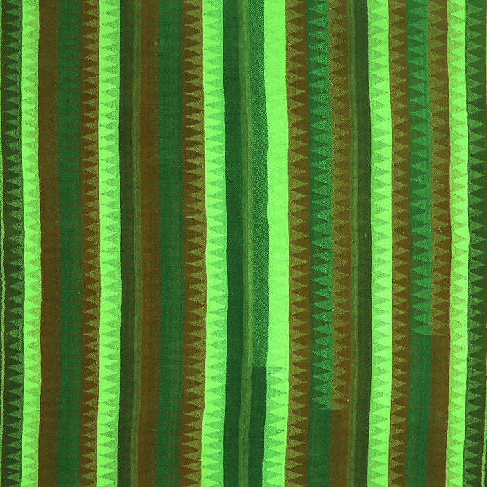 Round Machine Washable Abstract Green Contemporary Area Rugs, wshcon1153grn