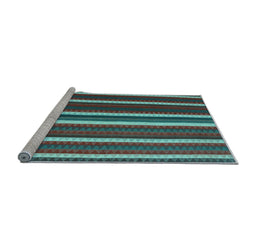 Sideview of Machine Washable Abstract Light Blue Contemporary Rug, wshcon1153lblu