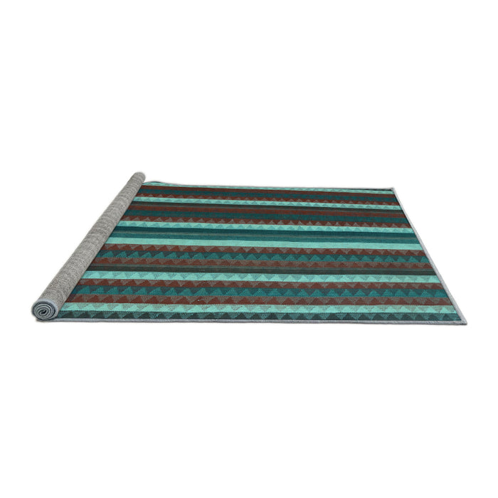 Sideview of Machine Washable Abstract Light Blue Contemporary Rug, wshcon1153lblu