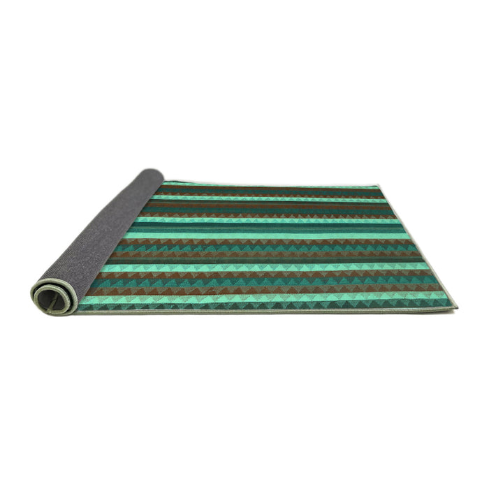 Sideview of Abstract Turquoise Contemporary Rug, con1153turq