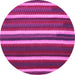 Round Machine Washable Abstract Pink Contemporary Rug, wshcon1153pnk