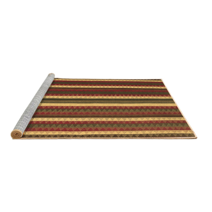 Sideview of Machine Washable Abstract Brown Contemporary Rug, wshcon1153brn