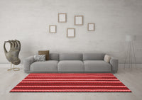 Machine Washable Abstract Red Contemporary Rug, wshcon1153red