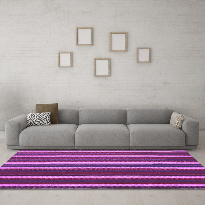 Machine Washable Abstract Purple Contemporary Area Rugs in a Living Room, wshcon1153pur