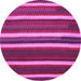 Round Abstract Pink Contemporary Rug, con1153pnk