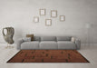 Machine Washable Abstract Brown Contemporary Rug in a Living Room,, wshcon1154brn