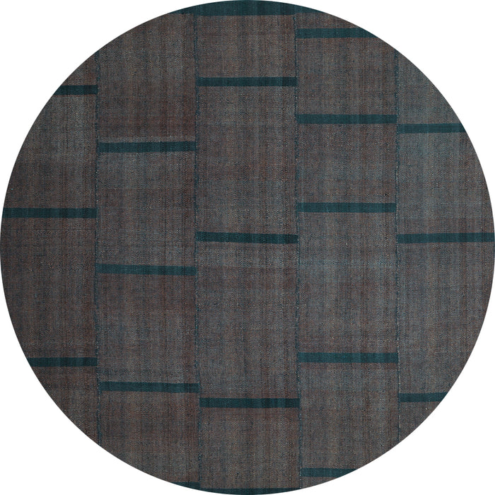 Round Abstract Light Blue Contemporary Rug, con1154lblu