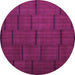 Round Abstract Pink Contemporary Rug, con1154pnk