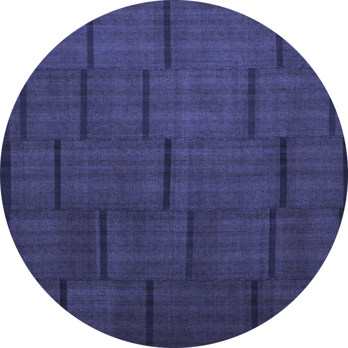 Round Machine Washable Abstract Blue Contemporary Rug, wshcon1154blu