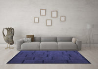 Machine Washable Abstract Blue Contemporary Rug, wshcon1154blu