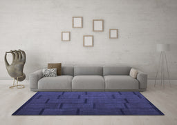 Machine Washable Abstract Blue Contemporary Rug in a Living Room, wshcon1154blu