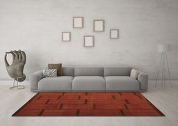 Machine Washable Abstract Orange Contemporary Area Rugs in a Living Room, wshcon1154org