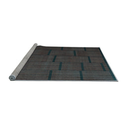 Sideview of Machine Washable Abstract Light Blue Contemporary Rug, wshcon1154lblu