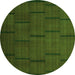 Square Abstract Green Contemporary Rug, con1154grn