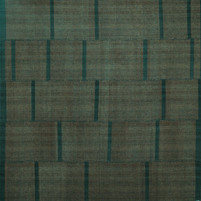 Square Abstract Turquoise Contemporary Rug, con1154turq