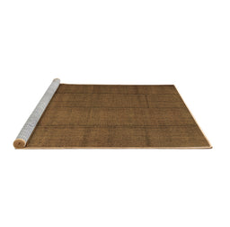Sideview of Machine Washable Abstract Brown Contemporary Rug, wshcon1155brn