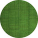 Square Abstract Green Contemporary Rug, con1155grn