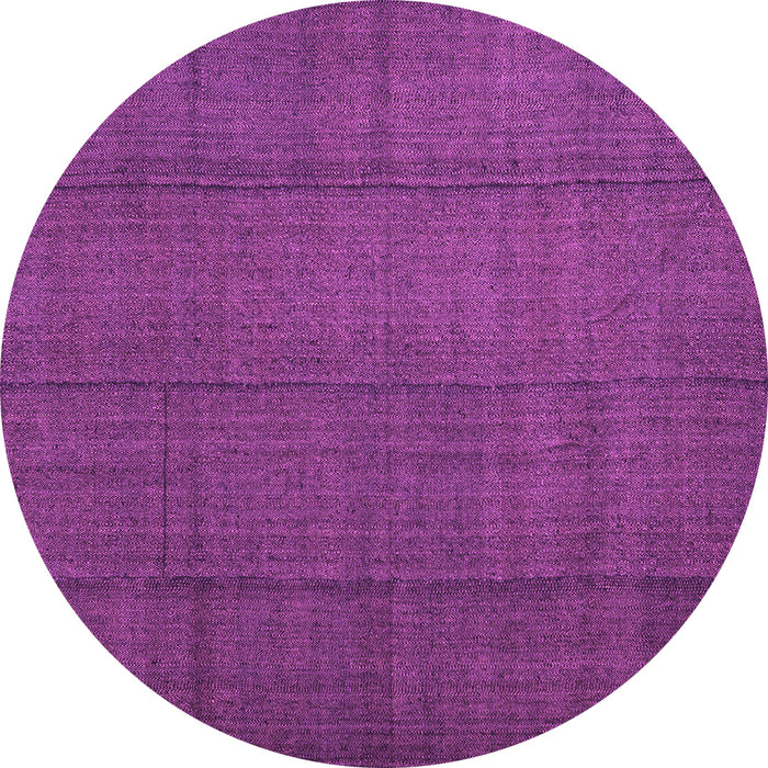Round Abstract Purple Contemporary Rug, con1155pur