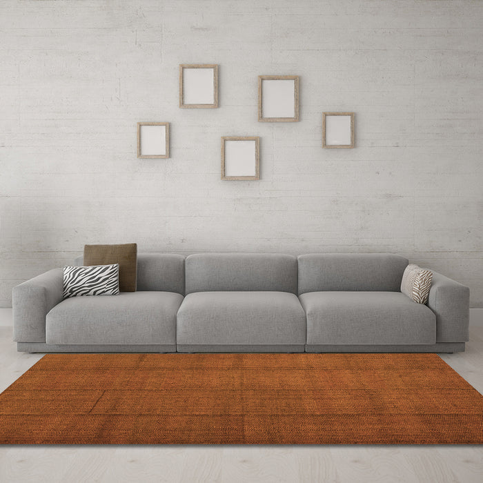 Machine Washable Abstract Orange Contemporary Area Rugs in a Living Room, wshcon1155org
