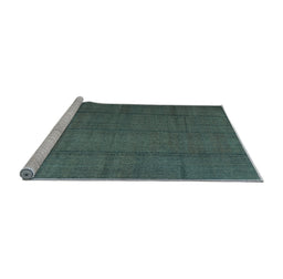 Sideview of Machine Washable Abstract Light Blue Contemporary Rug, wshcon1155lblu