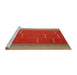 Serging Thickness of Machine Washable Contemporary Red Rug, wshcon1156