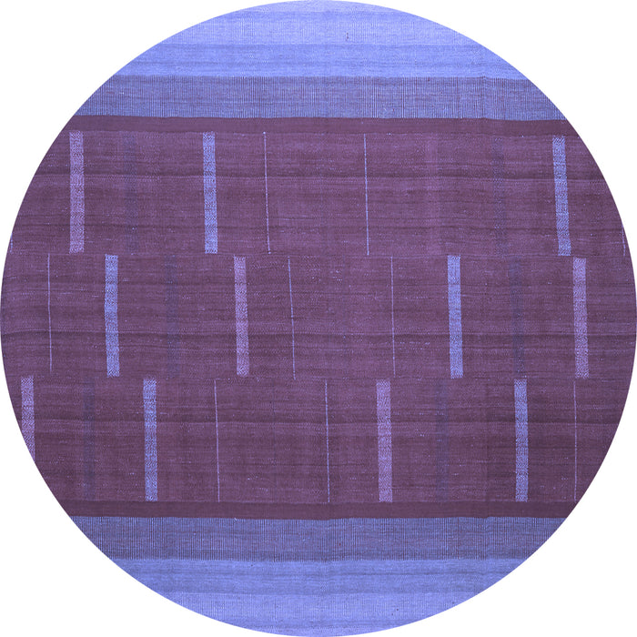 Round Machine Washable Abstract Blue Contemporary Rug, wshcon1156blu