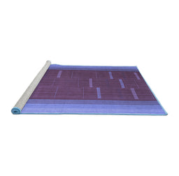 Sideview of Machine Washable Abstract Blue Contemporary Rug, wshcon1156blu