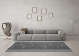 Machine Washable Abstract Gray Contemporary Rug in a Living Room,, wshcon1156gry