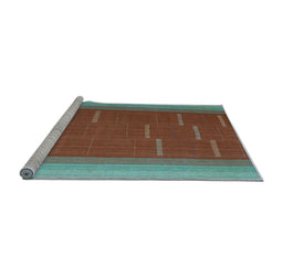 Sideview of Machine Washable Abstract Light Blue Contemporary Rug, wshcon1156lblu